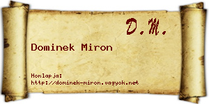 Dominek Miron névjegykártya